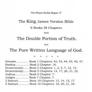A table of contents for the king james version bible.