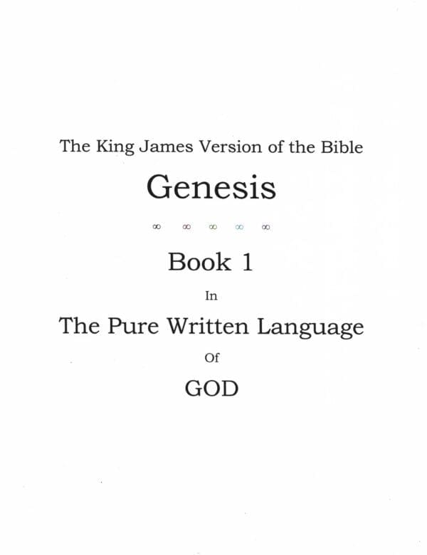 A black and white image of the front cover of genesis book 1.